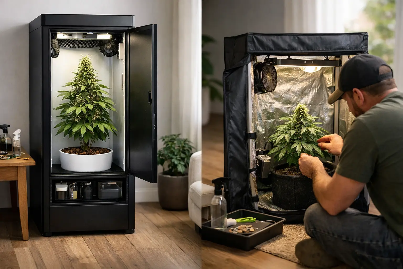Grow Cabinet vs Small Tent: Choose by Workflow — ColaXpress blog post.